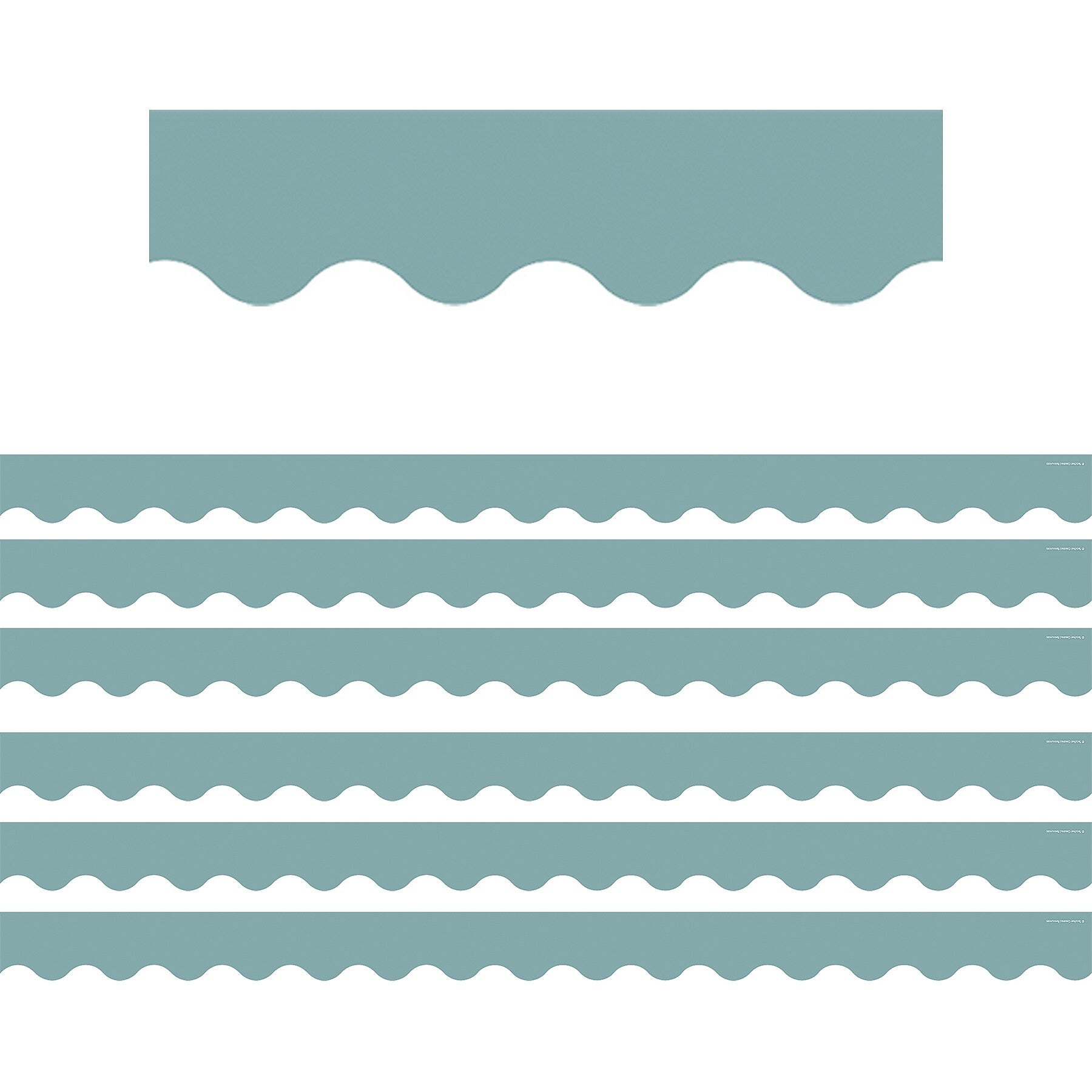 Teacher Created Resources Scalloped Borders Trim, 2.19" x 2.92', Calming Blue, 12/Pack, 6 Packs/Bundle (TCR7128-6)