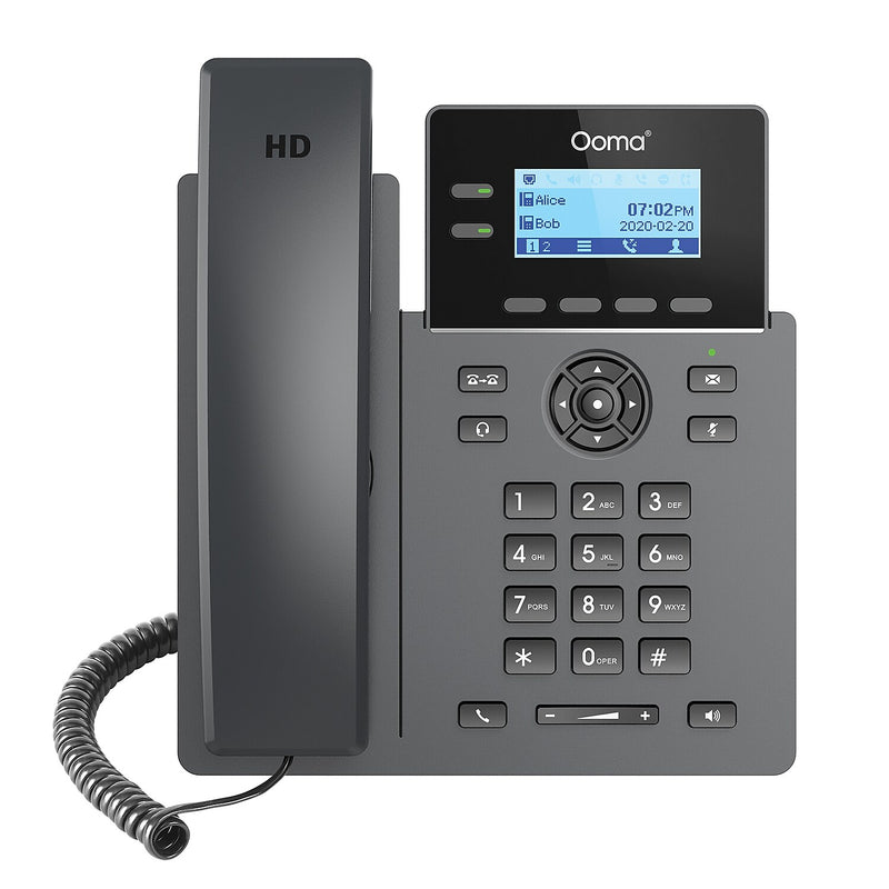 Ooma 2-Line VOIP Phone with Digital Answering, Black (OOMA2602)