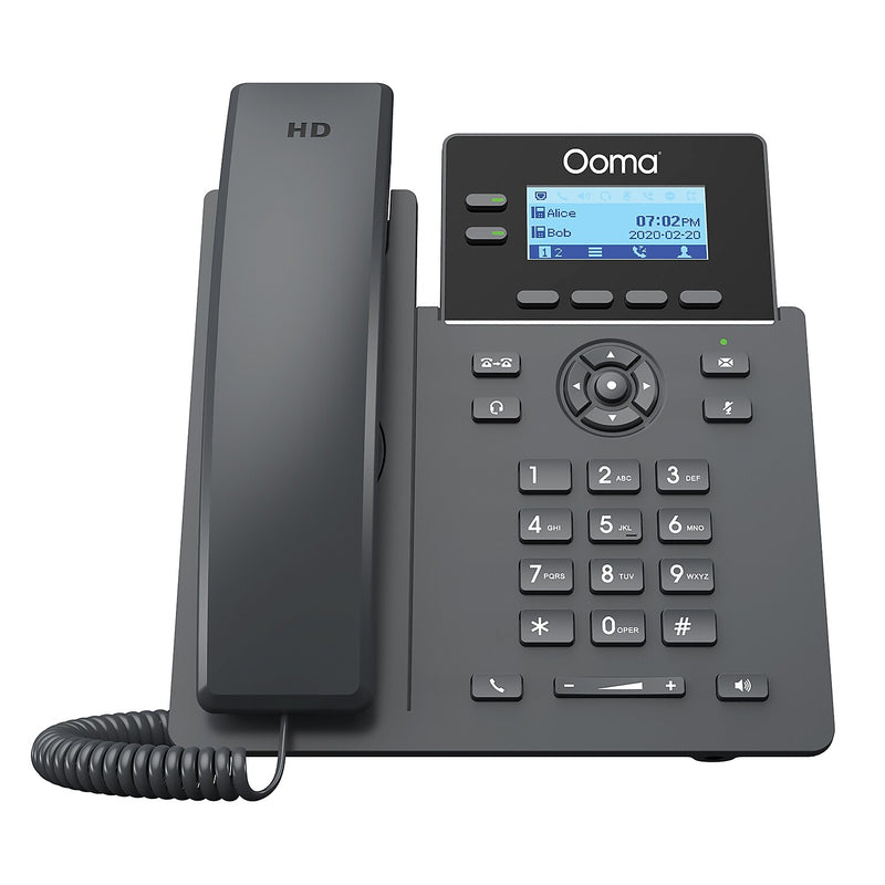Ooma 2-Line VOIP Phone with Digital Answering, Black (OOMA2602)