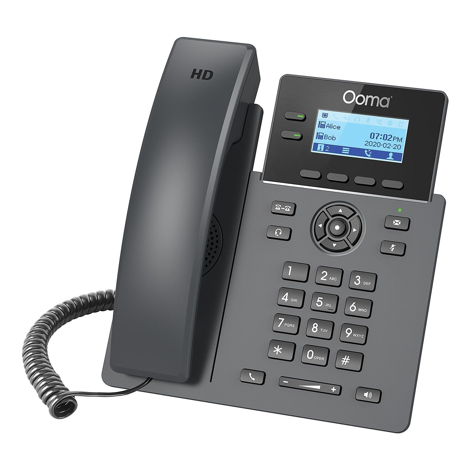Ooma 2-Line VOIP Phone with Digital Answering, Black (OOMA2602W)