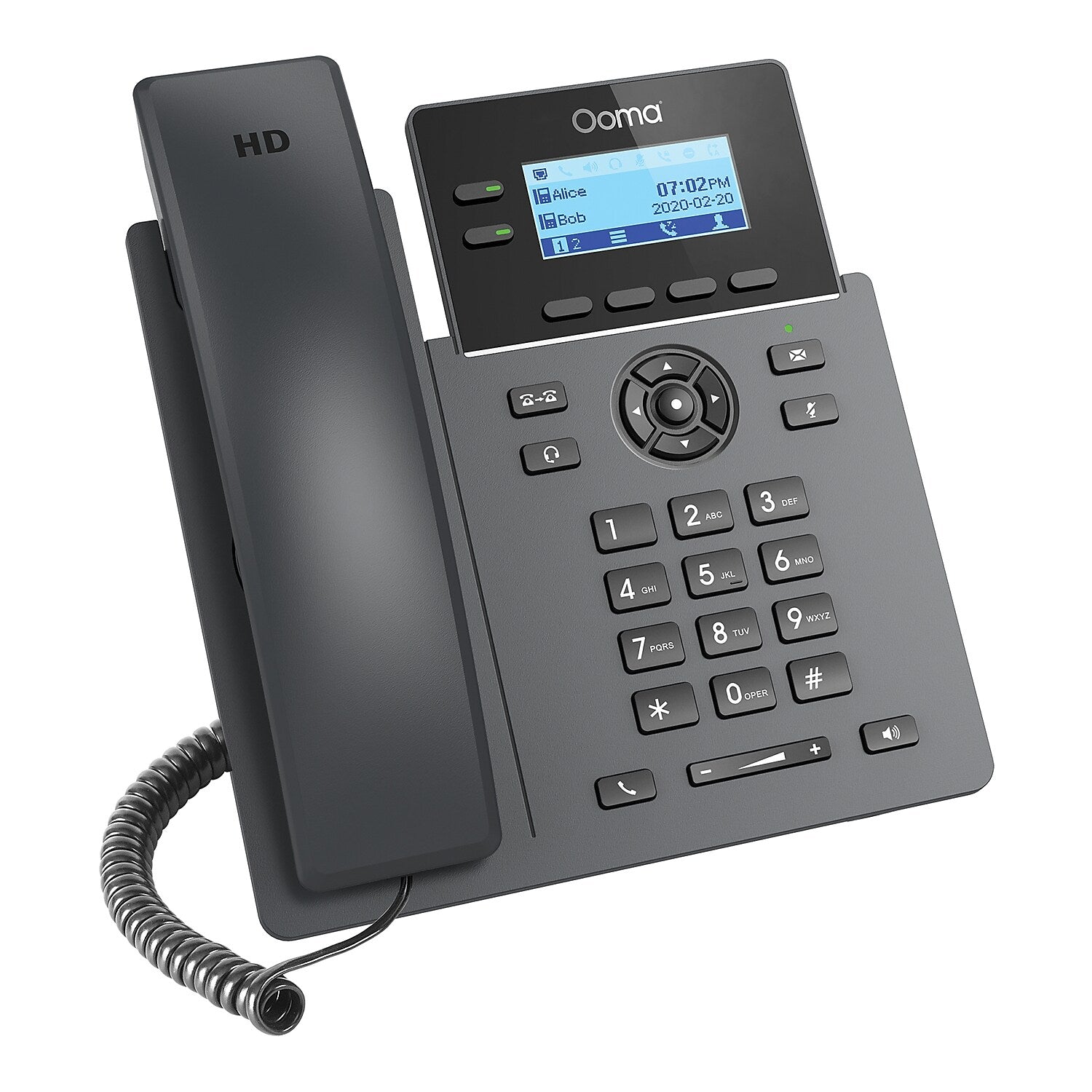 Ooma 2-Line VOIP Phone with Digital Answering, Black (OOMA2602W)