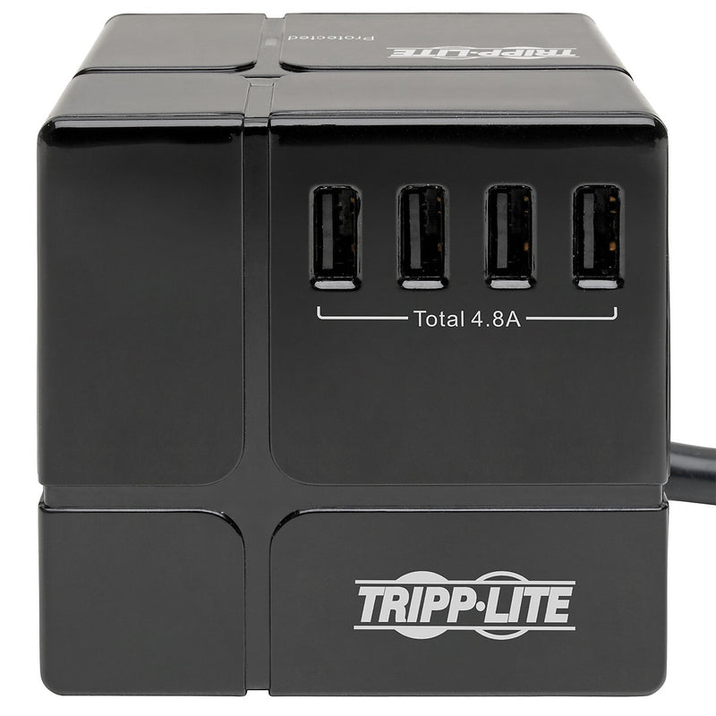 Tripp Lite Protect It! 3-Outlet 6-USB Port Power Cube Surge Protector, Black (TRPTLP366CUBEUS)