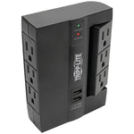 Tripp Lite Protect It! 6-Outlet 2-USB Port Surge Protector with 3 Rotatable Outlets, Black (SWIVEL6USB)