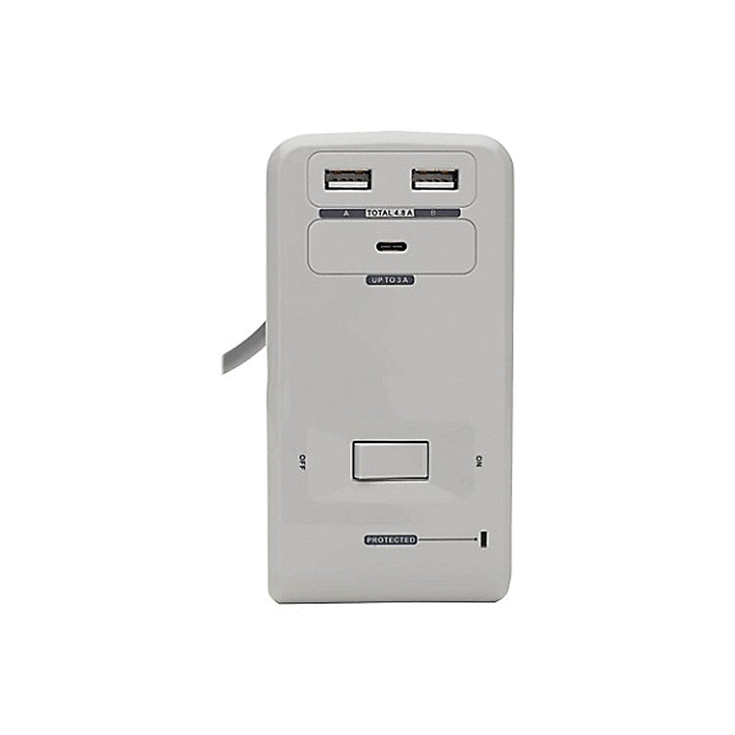 Tripp Lite Protect It! 6-Outlet 2-USB & 1-USB-C Port Surge Protector Desk Clamp, 8 ft., White (TRPTLP648USBC)