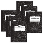 Pacon Composition Notebook, 9.75" x 7.5", 100 Sheets, Black, 6/Bundle (PACMMK37145-6)