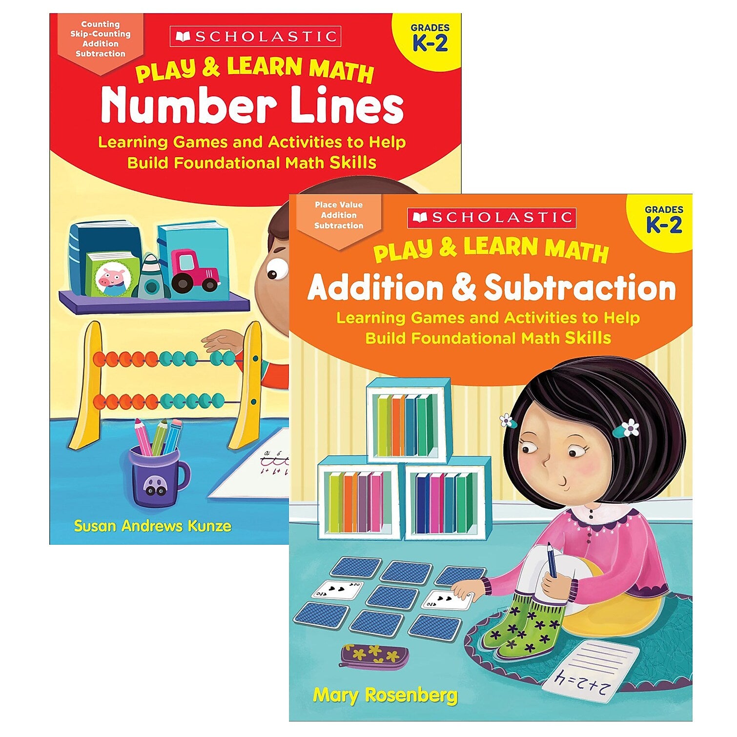 Scholastic Grade K-2 Play & Learn Math Reproducible Workbooks, 2/Set
