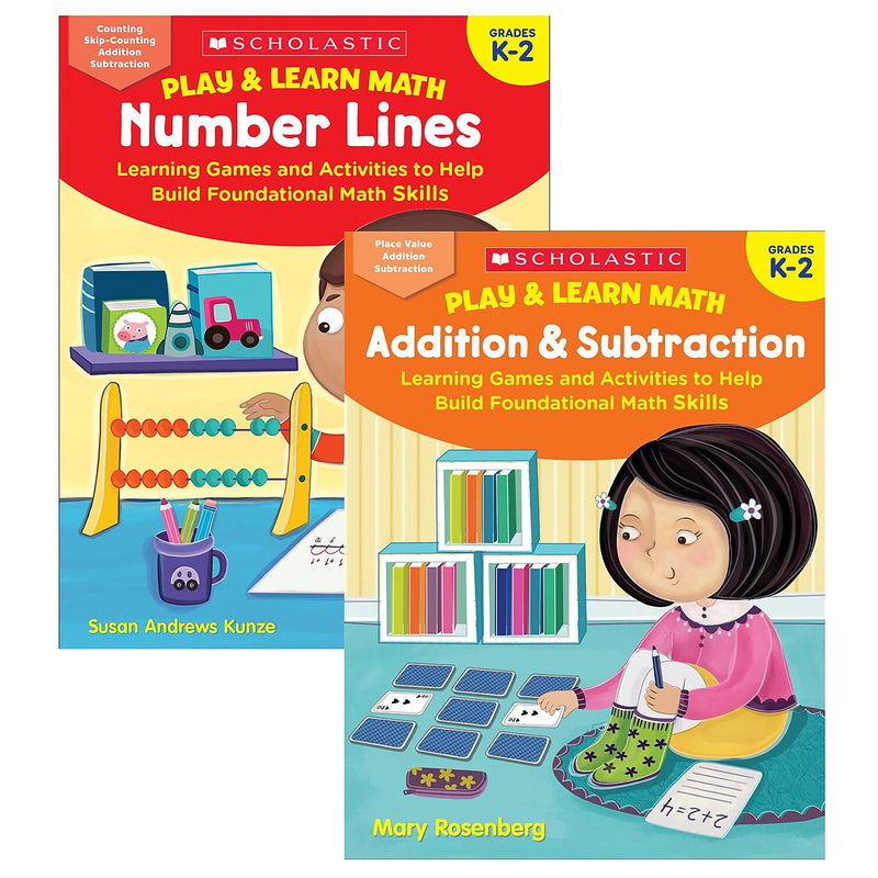 Scholastic Grade K-2 Play & Learn Math Reproducible Workbooks, 2/Set