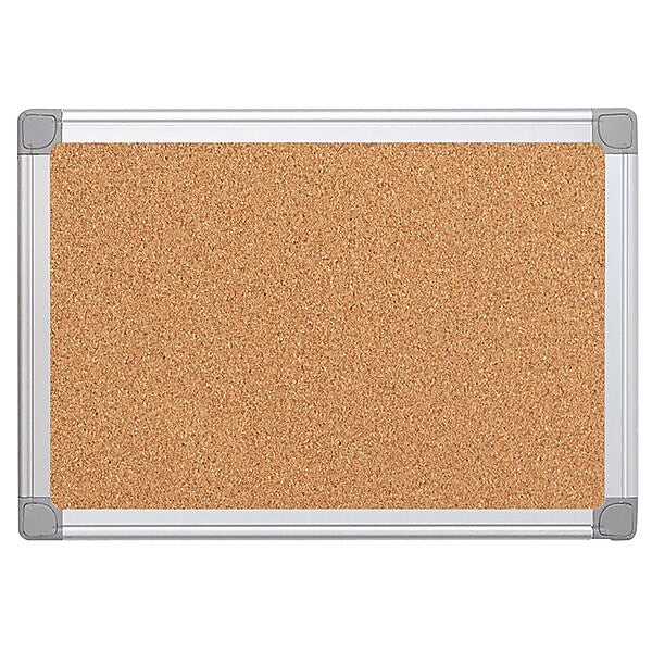 MasterVision Earth Cork Board, 24"W x 18"H, Aluminum Frame (BVCCA021790)