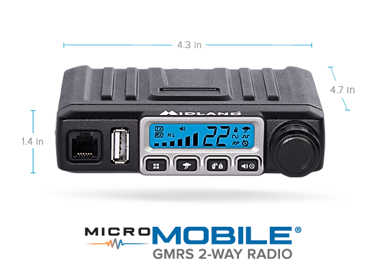 MIDLAND RADIO Micro Mobile 15-Watt GMRS Two-Way Radio (MXT115)
