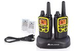 MIDLAND RADIO X-Talker Weather Alert Two Way Radio, Black/Yellow, 2/Pack (T61VP3)