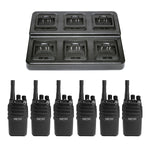 MIDLAND RADIO BR200 Two Way Radio with Multi Charger, Black, 6/Pack (BR200X6BGC)