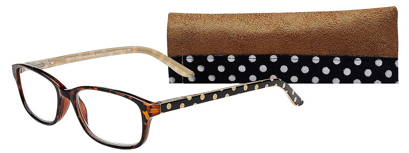 SAV Victoria Klein +1.25 Strength Fashion Reading Glasses, Brown (E9082)