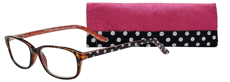 SAV Victoria Klein +2.50 Strength Fashion Reading Glasses, Pink (E9082)
