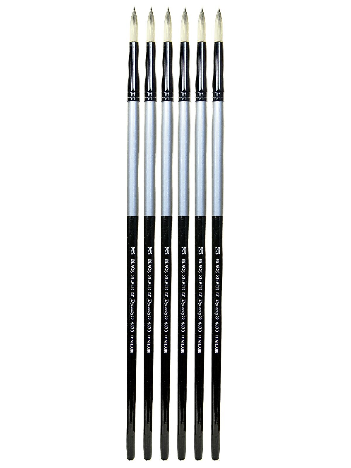 Dynasty Black Silver Round Long Handle 20, 6/Pack (PK6-32860)