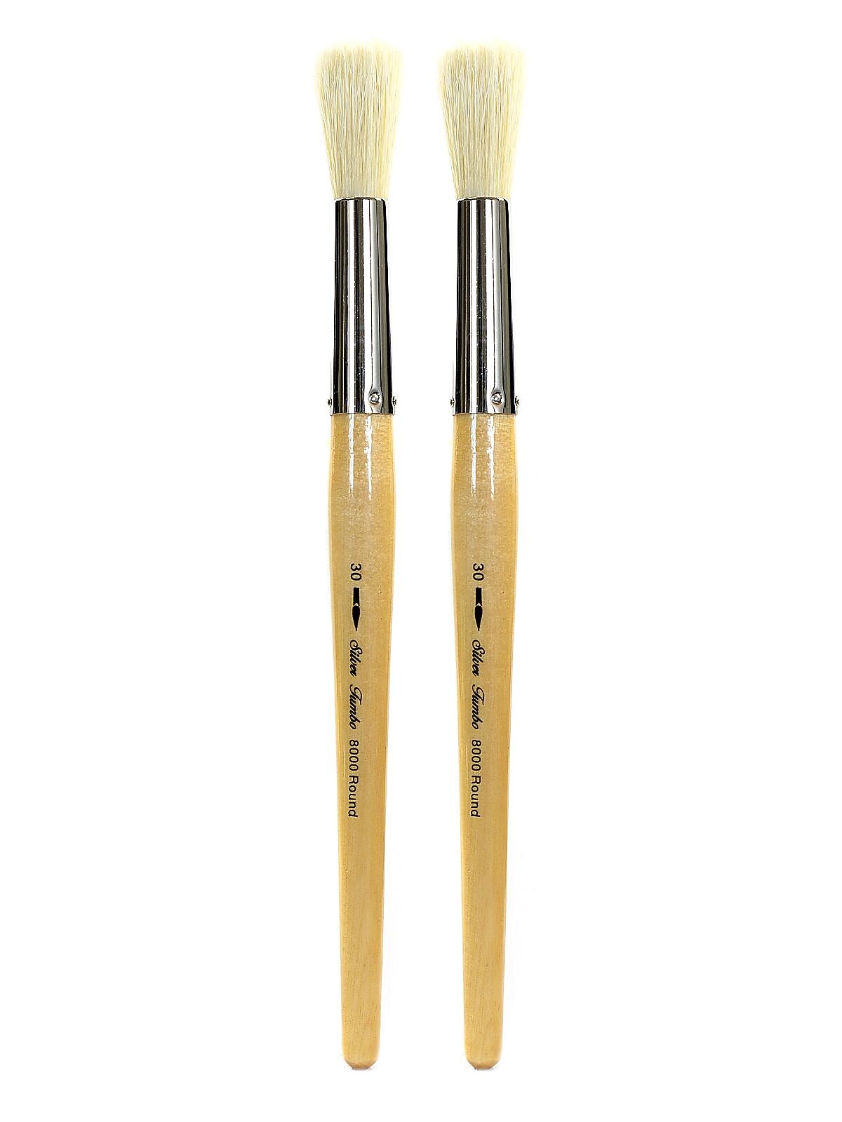 Silver Brush Silver Jumbo Oil Brushes, Round 30, Pack of 2 (PK2-8000-30)