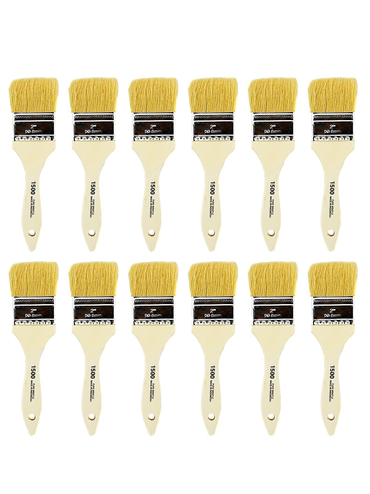 Linzer White Bristle Wash Brush 2 in., Pack of 12 (PK12-1500 2")