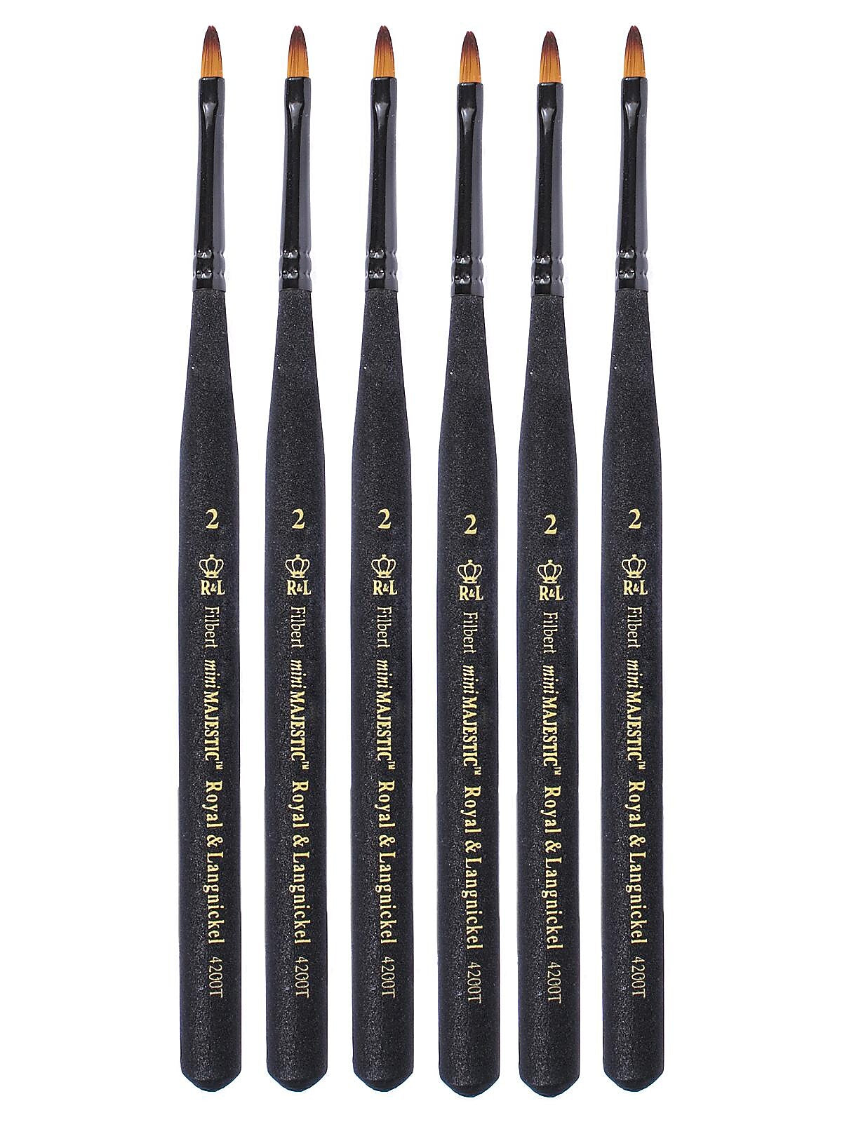 Royal and Langnickel Series 4200 Mini-Majestic Brushes 2 filbert [Pack of 6] (PK6-R4200T-2)