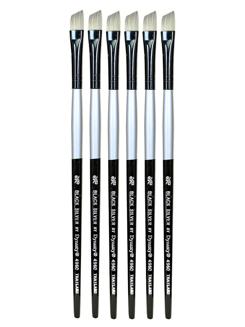 Dynasty Black Silver Angle Short Handle 3/8, Pack of 6 (PK6-32822)
