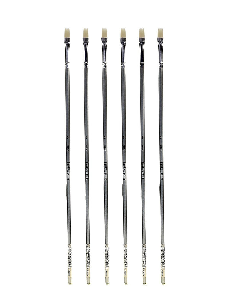 Liquitex Basics Brushes, Bright No. 2, Pack of 6 (PK6-6922002)