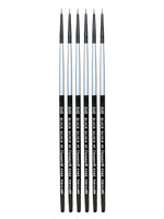 Dynasty Black Silver Liner Short Handle 5/0, 6/Pack (PK6-32816)