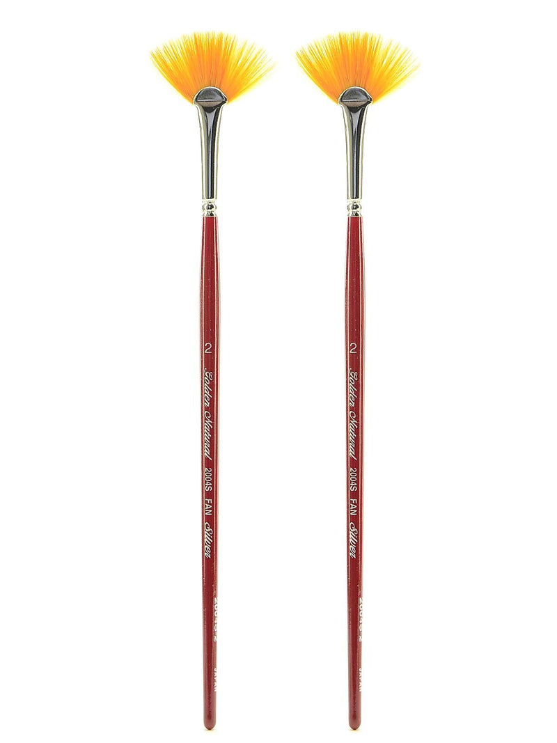 Silver Brush Golden Natural Series Brushes, 2 Fan 2004S, Pack of 2 (PK2-2004S-2)