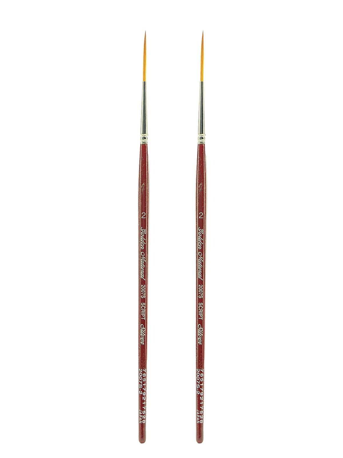 Silver Brush Golden Natural Series Brushes 2 script 2007S [Pack of 2] (PK2-2007S-2)