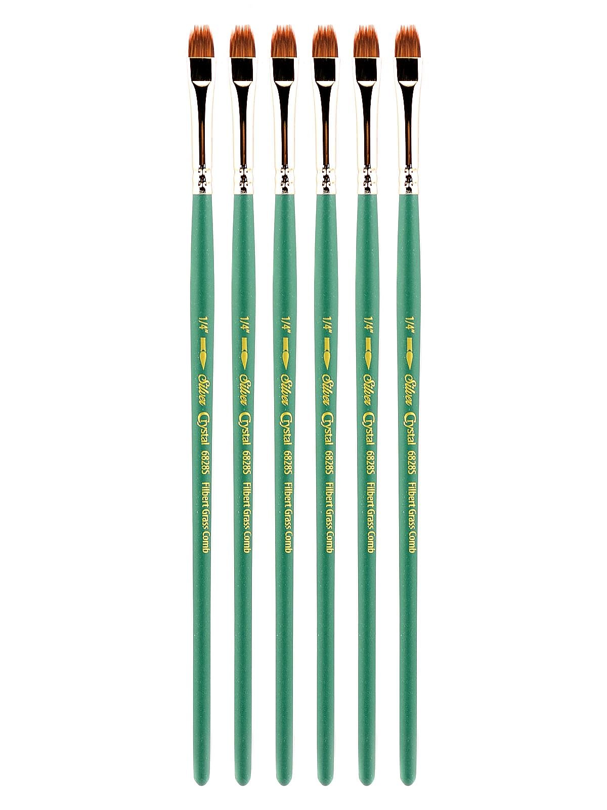 Silver Brush Crystal Series Brushes 1/4 in. filbert grass comb 6828S [Pack of 6] (PK6-6828S-1/4 in)