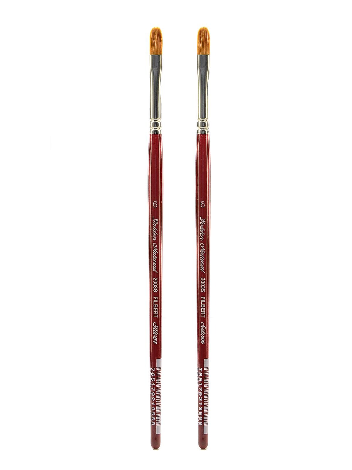 Silver Brush Golden Natural Series Brushes 6 filbert 2003S [Pack of 2] (PK2-2003S-6)