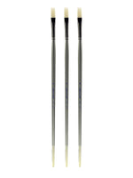 Silver Brush Silverwhite Series Synthetic Brushes, Long Handle 4 Flat, Pack of 3 (PK3-1501-4)
