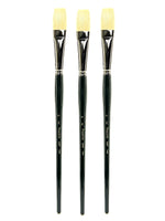 Princeton Series 5200 Ashely Better Interlocked Bristle Long Handle Brushes 12 flat [Pack of 3] (PK3-5200F-12)