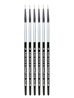 Dynasty Black Silver Round Short Handle 0, 6/Pack (PK6-32824)