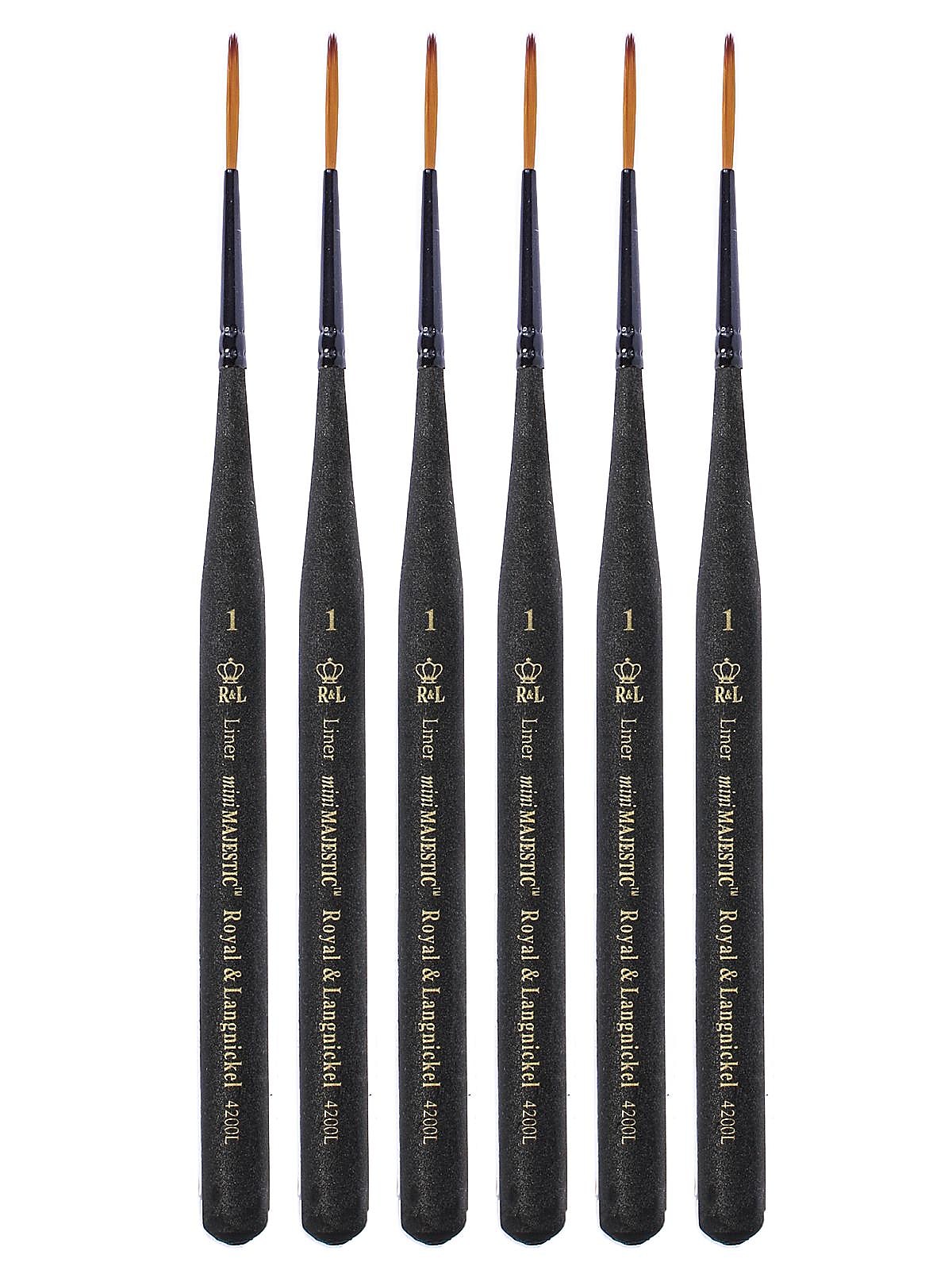 Royal and Langnickel Series 4200 Mini-Majestic Brushes 1 liner [Pack of 6] (PK6-R4200L-1)