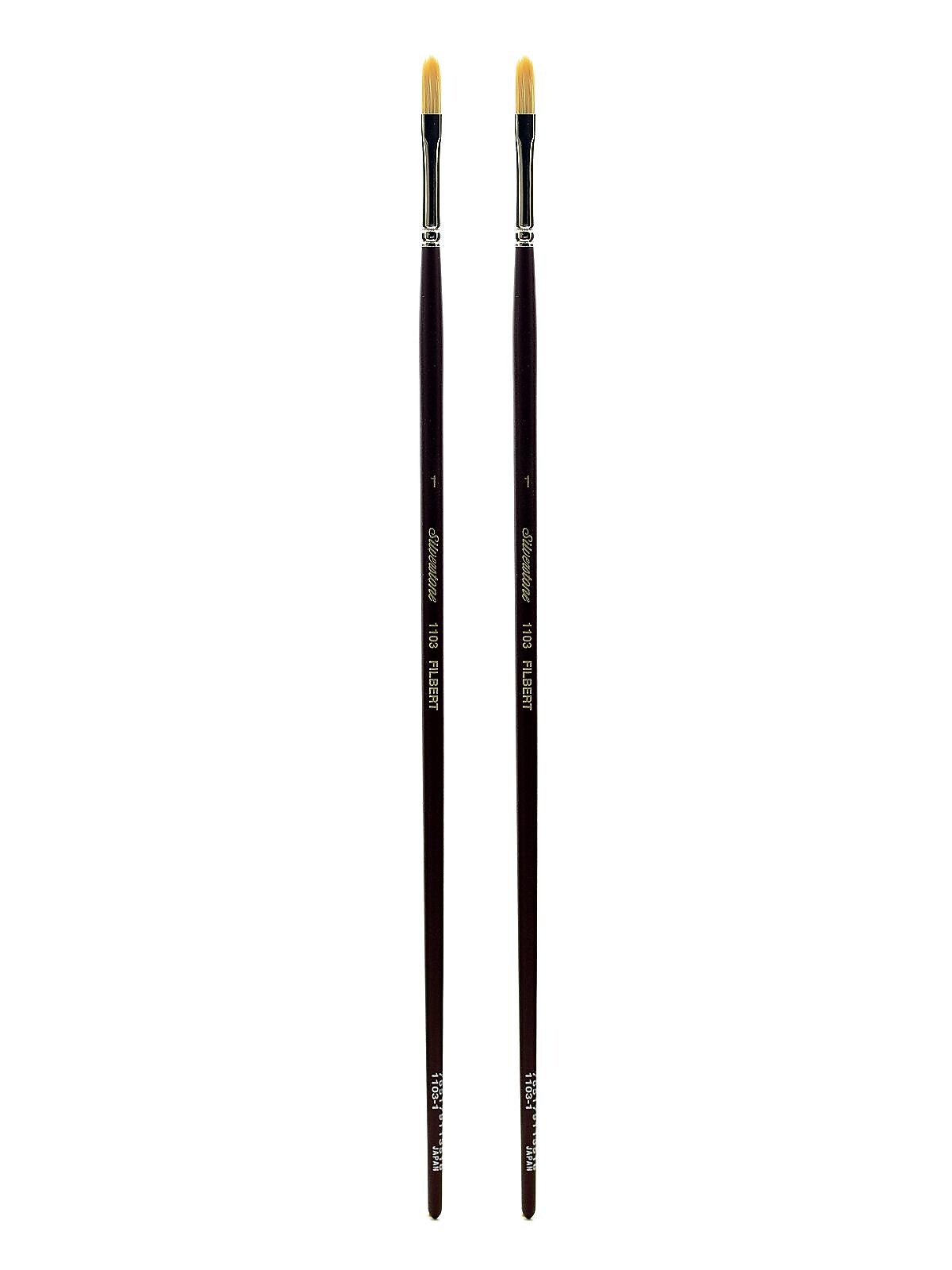 Silver Brush Silverstone Series Hog Bristle Brushes 1 filbert 1103 [Pack of 2] (PK2-1103-1)