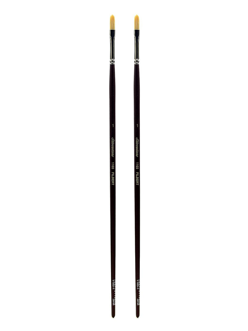 Silver Brush Silverstone Series Hog Bristle Brushes 1 filbert 1103 [Pack of 2] (PK2-1103-1)