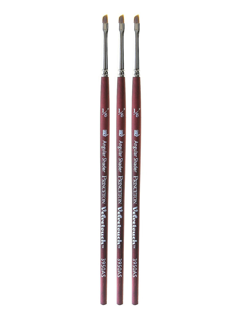 Princeton Velvetouch Mixed Media Brushes, 4 Filbert, Pack of 3 (PK3-3950FB-4)