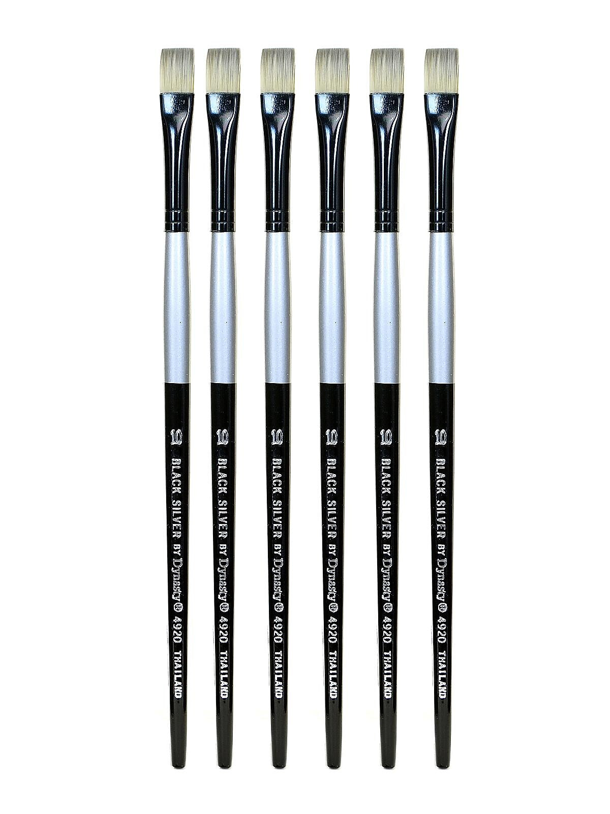 Dynasty Black Silver Bright Short Handle 10, 6/Pack (PK6-32807)