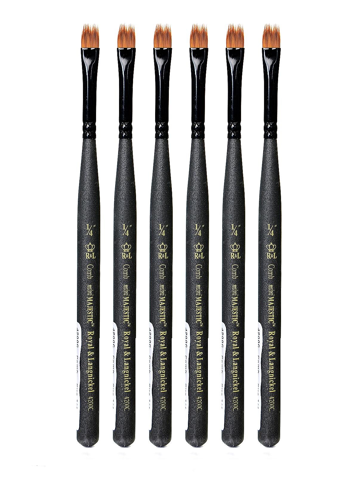 Royal and Langnickel Series 4200 Mini-Majestic Brushes 1/4 in. comb [Pack of 6] (PK6-R4200C-1/4")