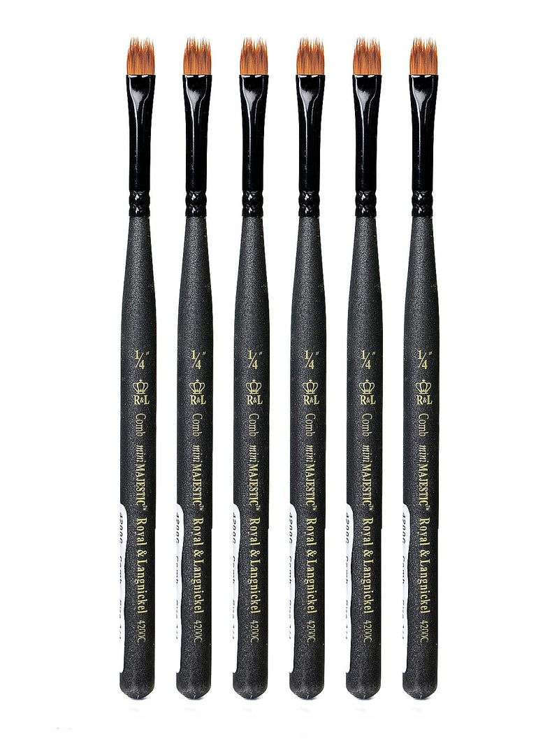 Royal and Langnickel Series 4200 Mini-Majestic Brushes 1/4 in. comb [Pack of 6] (PK6-R4200C-1/4")