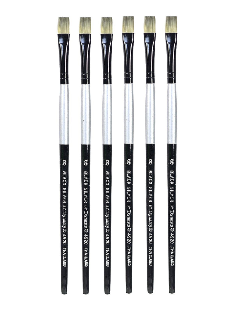 Dynasty Black Silver Bright Short Handle 8, 6/Pack (PK6-32806)