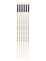 Robert Simmons Simply Simmons Long Handle Brushes, 2 Bristle Filbert, Pack of 6 (PK6-255142002)