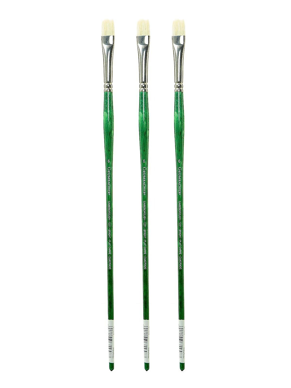 Grumbacher Gainsborough Oil and Acrylic Brushes 6 bright [Pack of 3] (PK3-1271B.6)