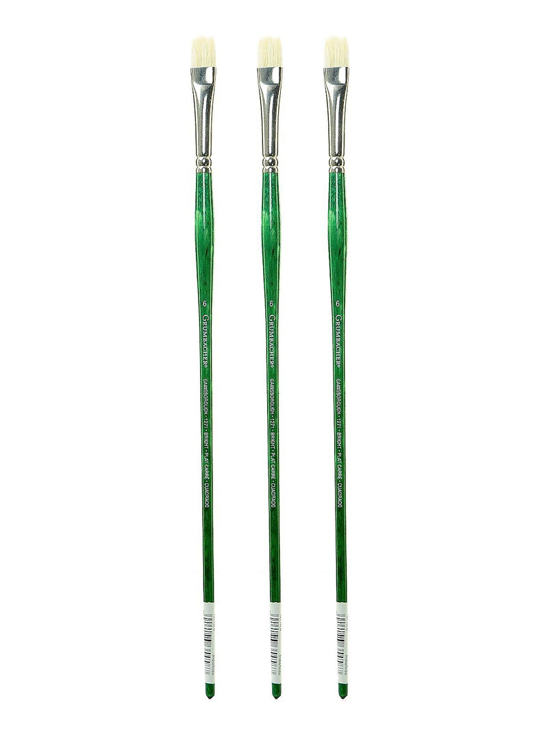 Grumbacher Gainsborough Oil and Acrylic Brushes 6 bright [Pack of 3] (PK3-1271B.6)