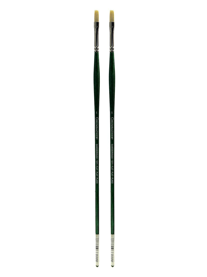 Grumbacher Gainsborough Oil and Acrylic Brushes 1 flat [Pack of 2] (PK2-1271F.1)