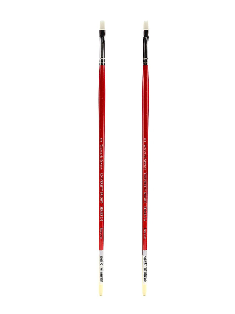 Winsor and Newton University Series Long Handled Brushes 2 bright 237 [Pack of 2] (PK2-5418002)