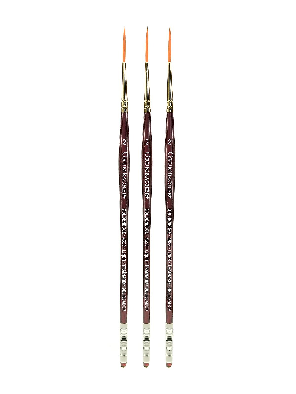 Grumbacher Goldenedge Watercolor Brushes 2 liner [Pack of 3] (PK3-4623.2)