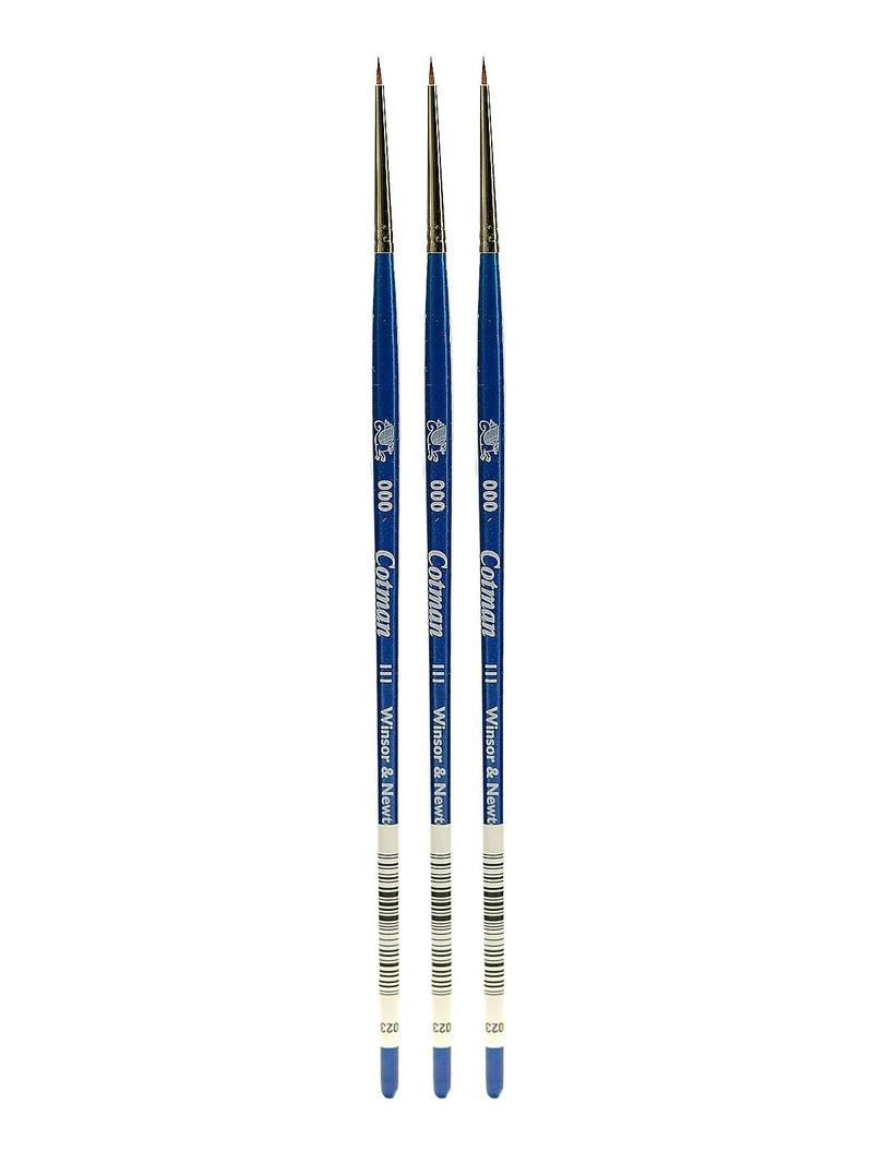 Winsor and Newton Cotman Water Colour Brushes 3/0 round 111 [Pack of 3] (PK3-5301030)