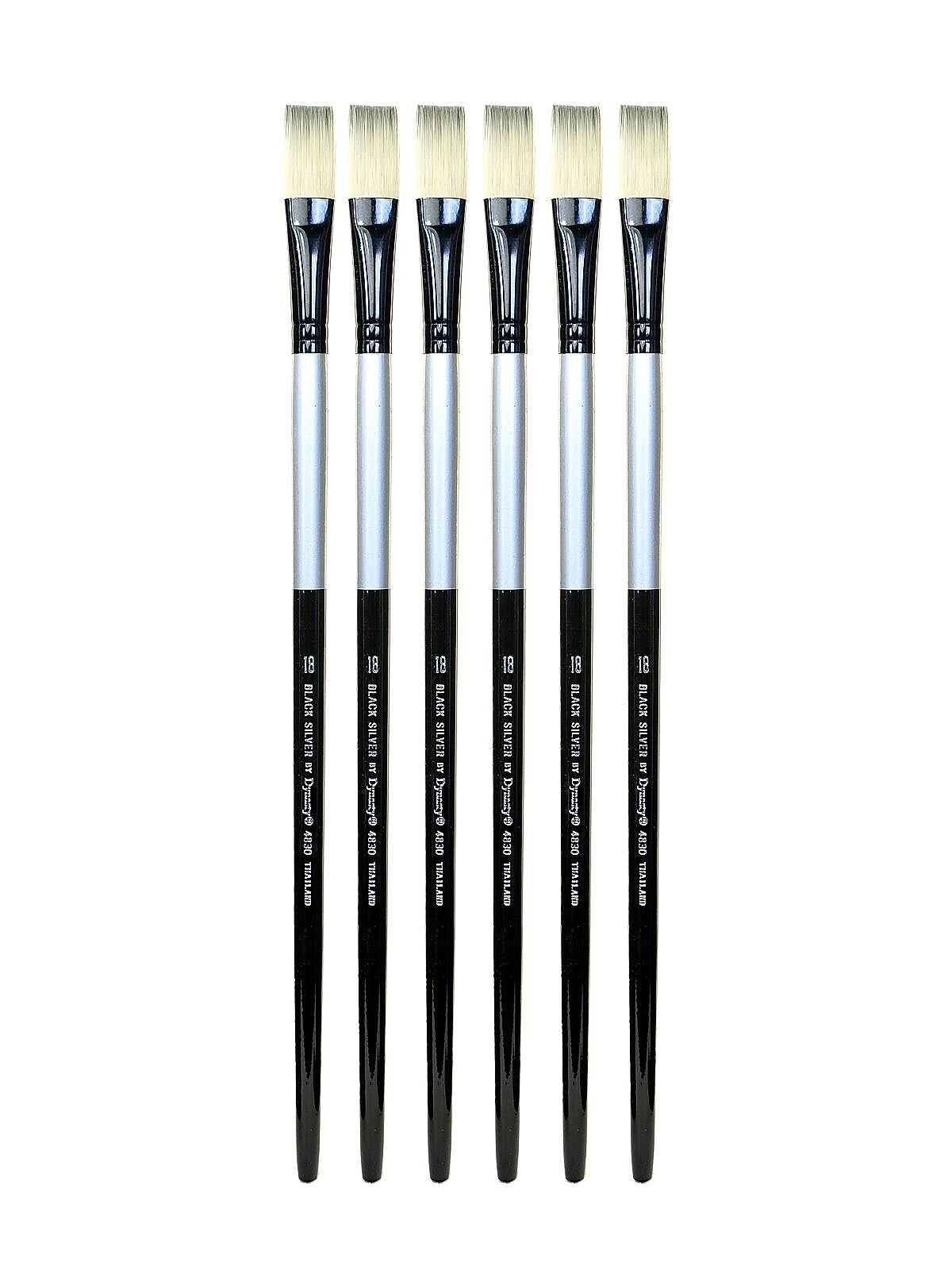 Dynasty Black Silver Flat Long Handle 18, Pack of 6 (PK6-32852)