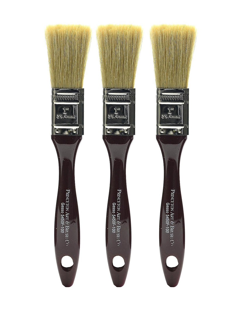 Princeton Series 5450 Flat Gesso Brush 1 in. 25.4 mm [Pack of 3] (PK3-5450F-100)