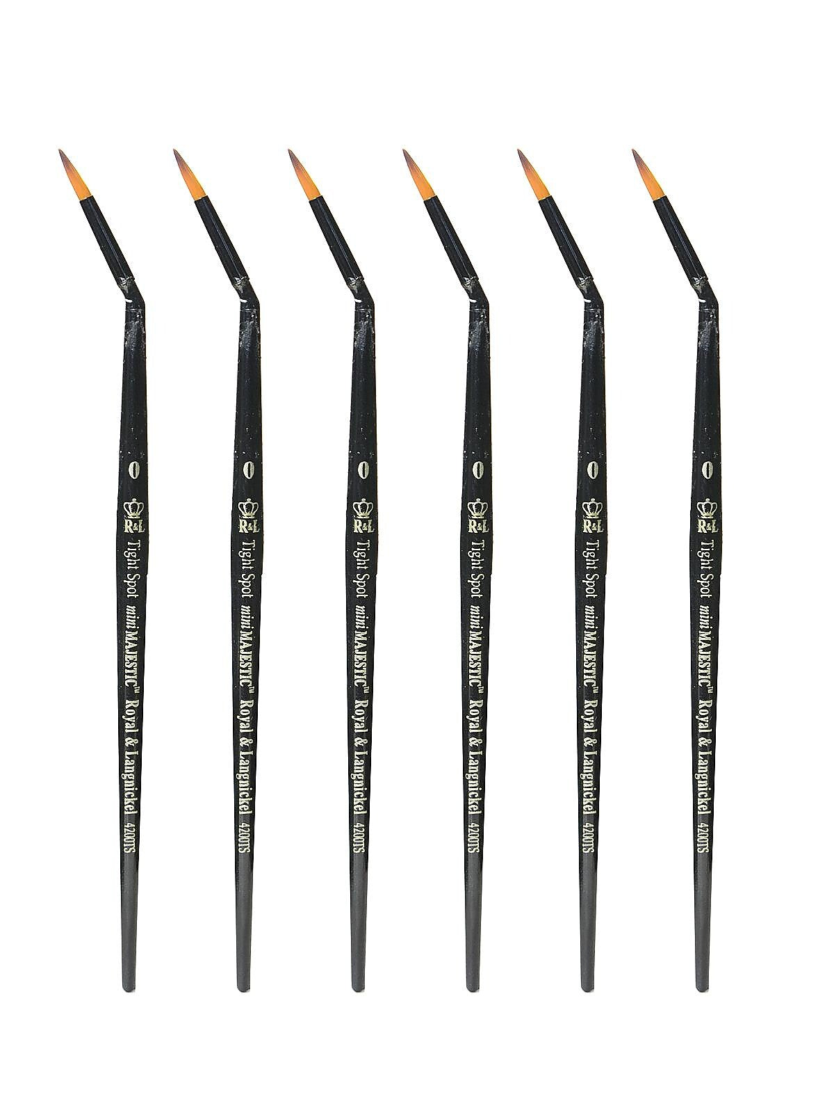 Royal and Langnickel Series 4200 Mini-Majestic Brushes 0 tight spot [Pack of 6] (PK6-R4200TS-0)