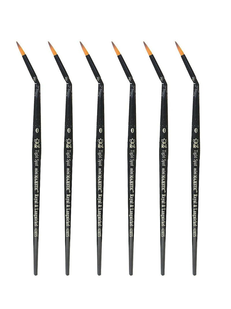 Royal and Langnickel Series 4200 Mini-Majestic Brushes 0 tight spot [Pack of 6] (PK6-R4200TS-0)